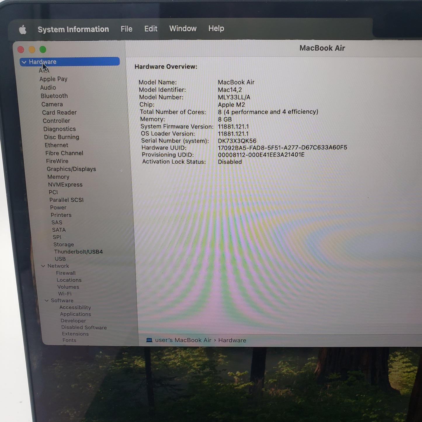2022 Apple MacBook Air 13.6" M2 8C GPU 3.5GHz 8GB RAM 256GB SSD A2681