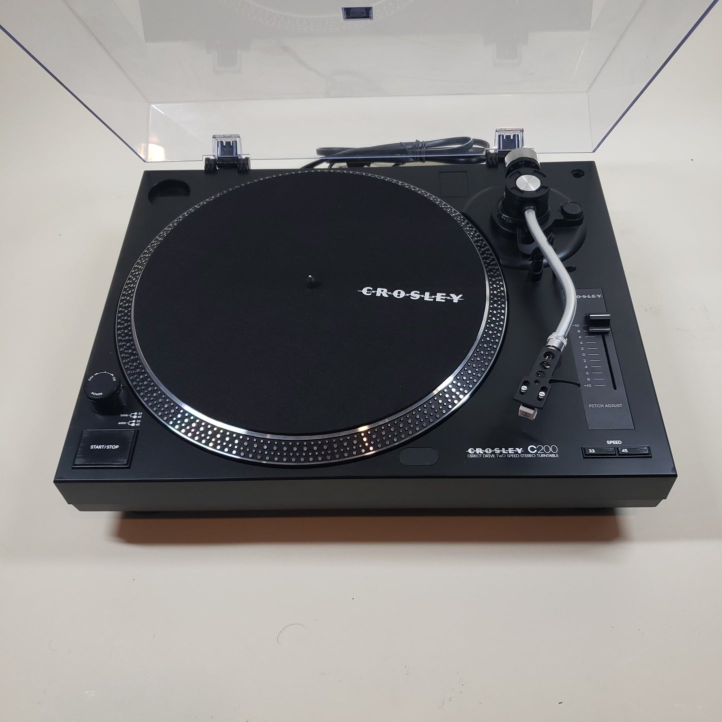 Crosley C200a-BK Direct Drive Two Speed Turntable