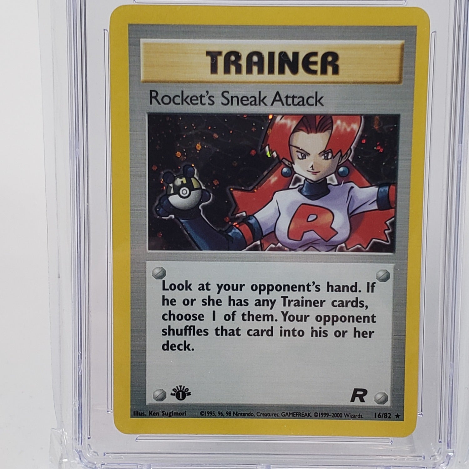 pokemon tcg team rocket cards Rocket's Sneak Attack 2000 Pokemon Team Rocket 1st Edition Holo #16 CGC Authenticated 8.5 Card