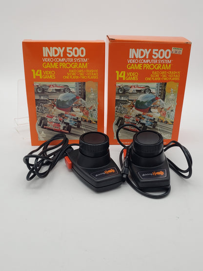 Indy 500 Atari 2600 Complete CIB w/Controller Paddles