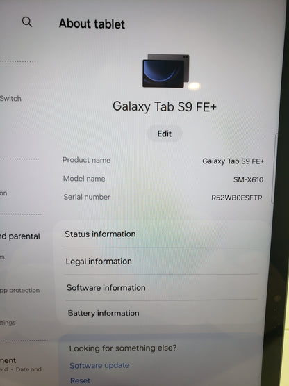 WiFi Only Samsung Galaxy Tab S9 FE+ 12.4" 128GB Gray SM-X610