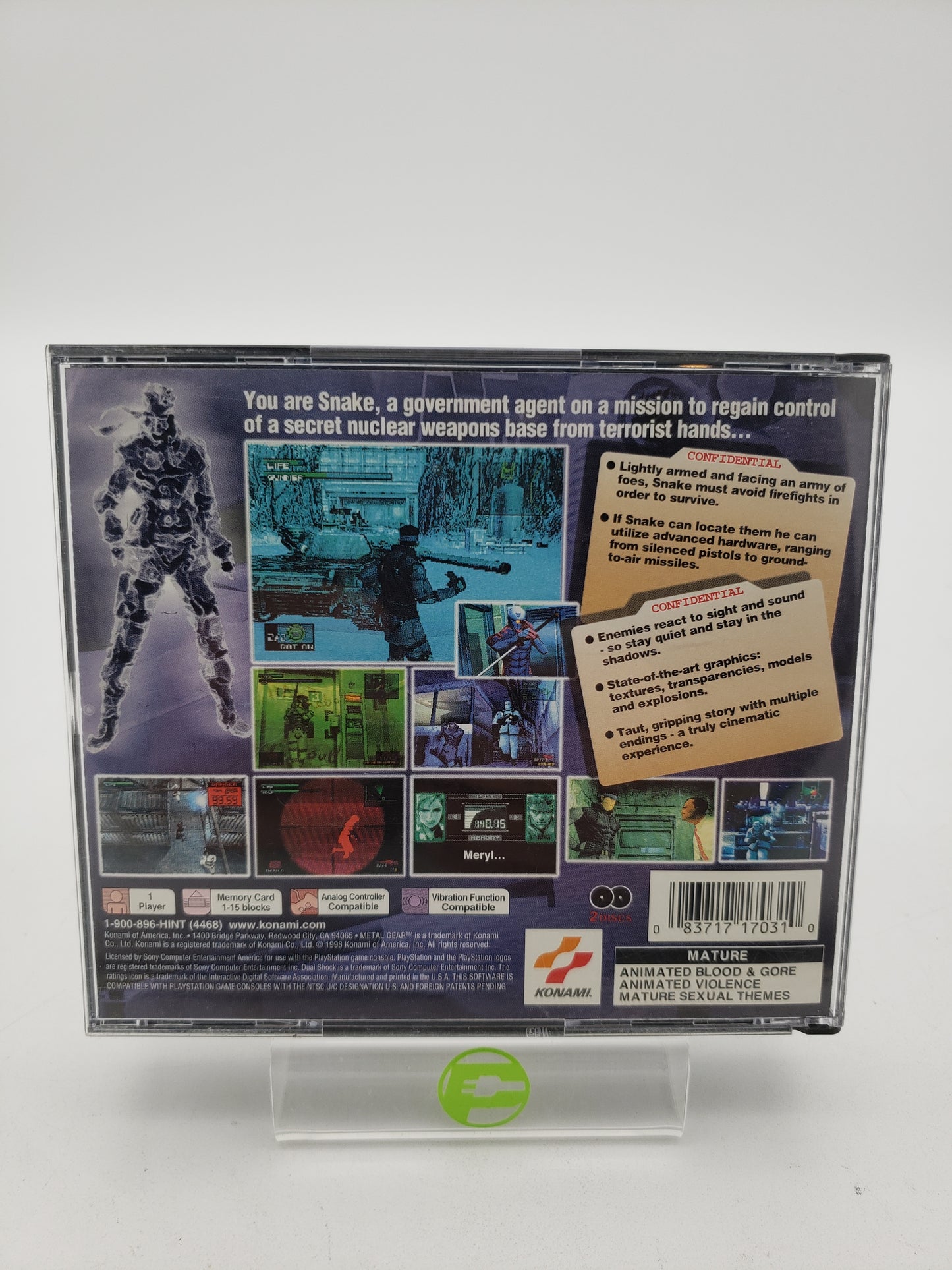 Metal Gear Solid (Sony PlayStation 1 PS1, 1998)