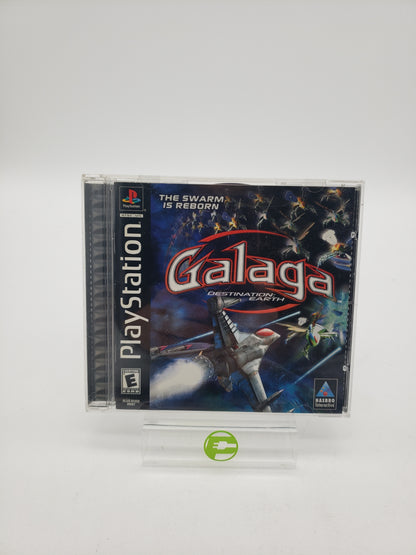 Galaga Destination Earth CIB (Sony PlayStation 1 PS1, 2000)