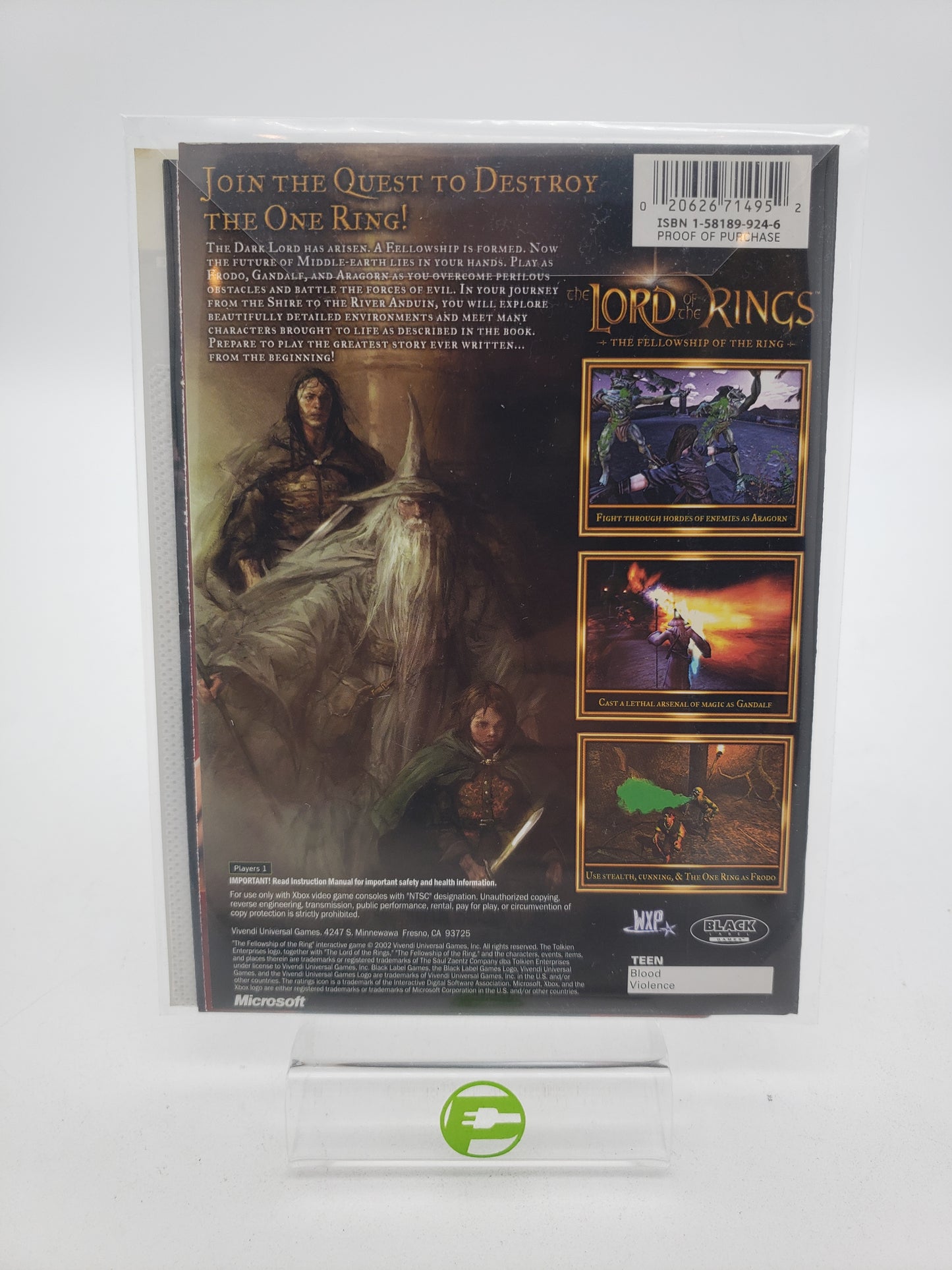 Lord of the Rings Fellowship of the Ring (Microsoft Xbox, 2002)