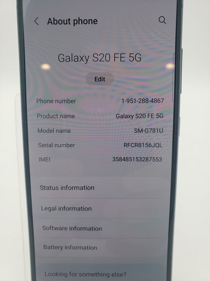 T-Mobile Samsung Galaxy S20 FE 6GB RAM 128GB SM-G781UZBATMB Navy