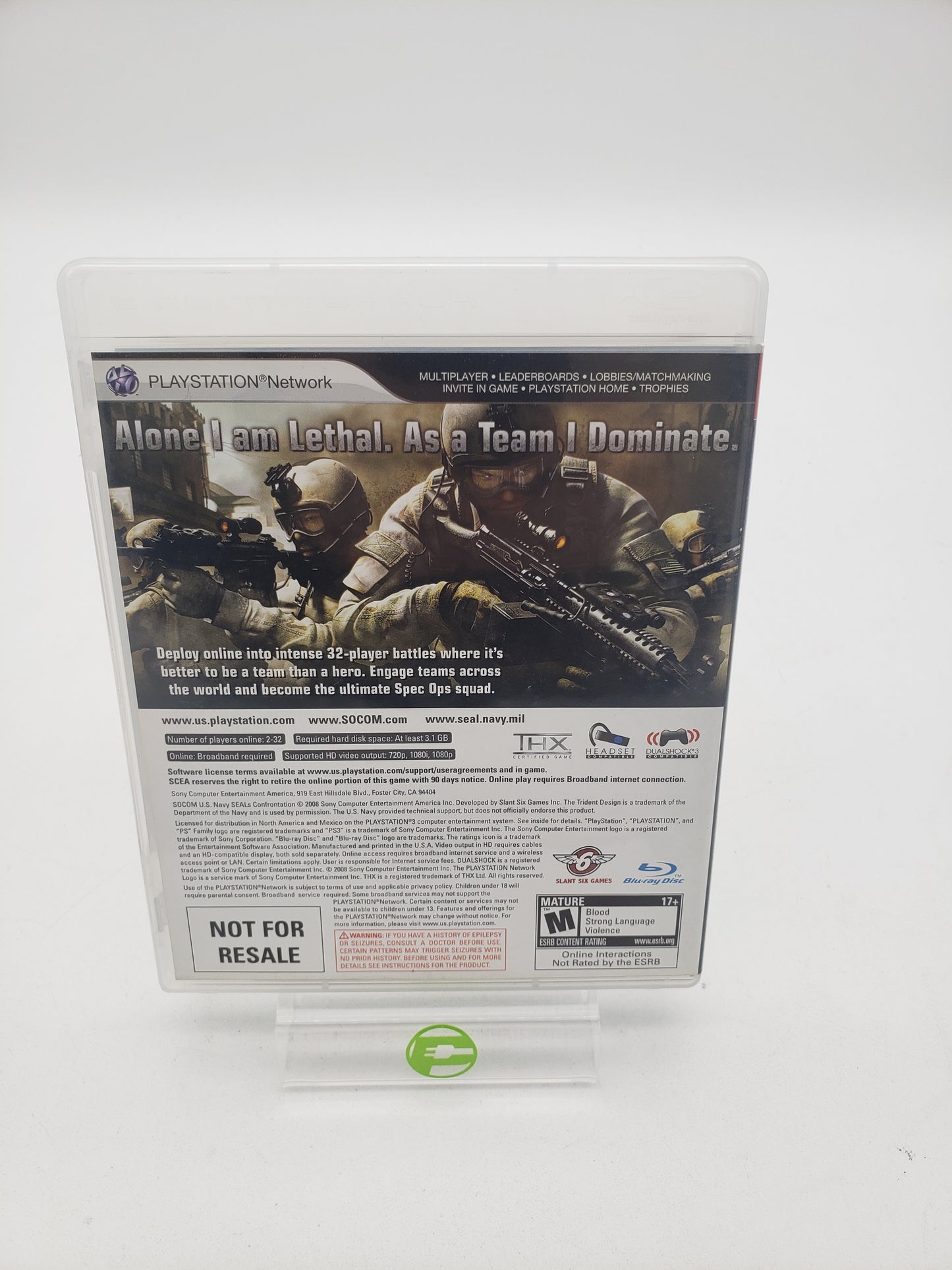 SOCOM Confrontation  (Sony PlayStation 3 PS3, 2008)