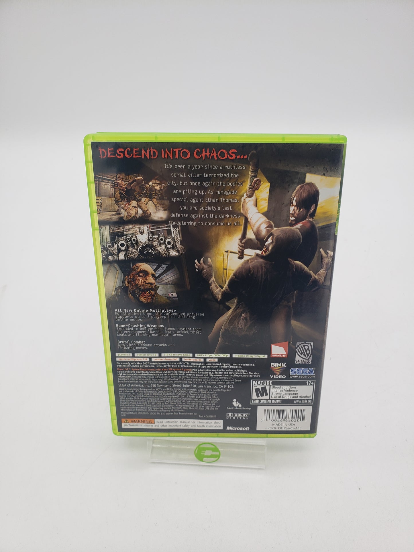 Condemned 2 Bloodshot (Microsoft Xbox 360, 2008)