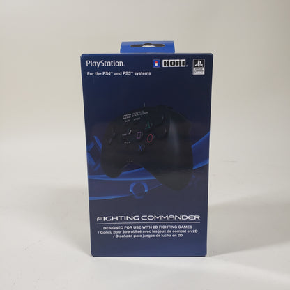 NEW Sony PlayStation PS4 and PS3 Fighting Commander  Black PS4-044U (RARE)