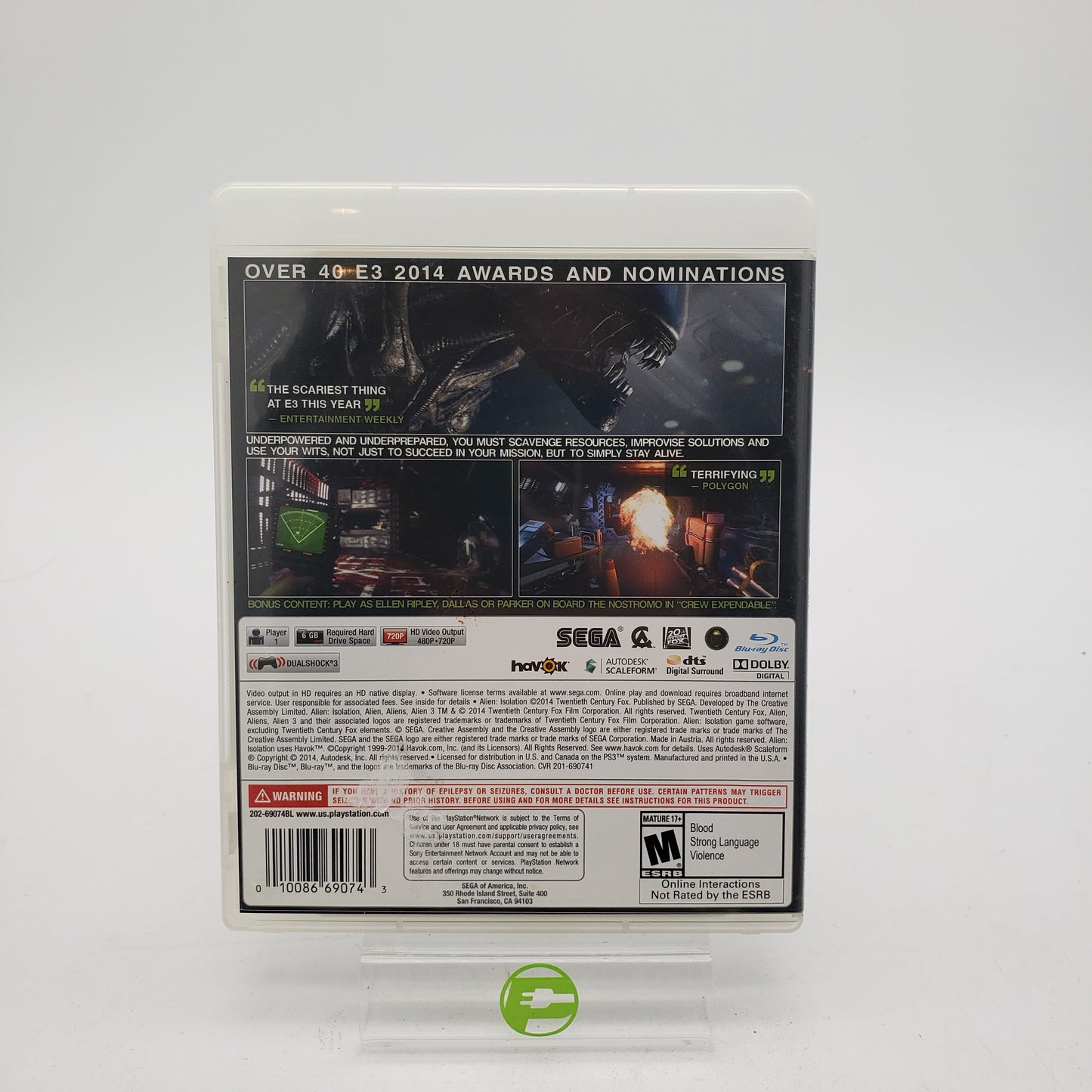 Alien: Isolation [Nostromo Edition] (Sony PlayStation 3 PS3, 2014)
