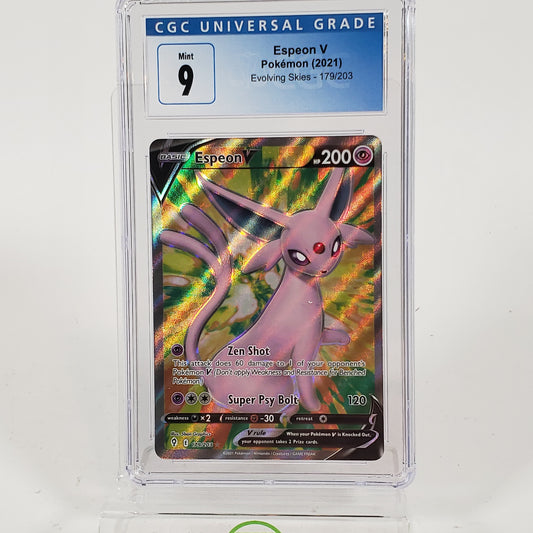 Pokémon TCG Evolving Skies Espeon V 179/203 Holo Textured English CGC Mint 9